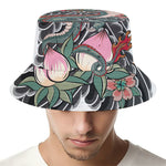 Green Japanese Dragon Tattoo Print Bucket Hat