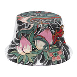 Green Japanese Dragon Tattoo Print Bucket Hat