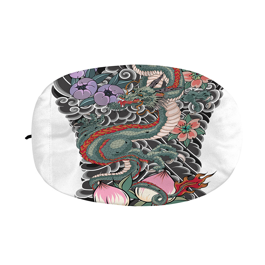 Green Japanese Dragon Tattoo Print Car Side Mirror Covers