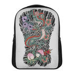 Green Japanese Dragon Tattoo Print Casual Backpack