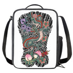 Green Japanese Dragon Tattoo Print Crossbody Lunch Bag