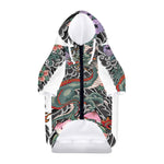 Green Japanese Dragon Tattoo Print Dog Zip Up Hoodie