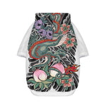 Green Japanese Dragon Tattoo Print Dog Zip Up Hoodie