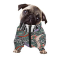 Green Japanese Dragon Tattoo Print Dog Zip Up Jacket