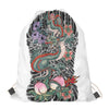 Green Japanese Dragon Tattoo Print Drawstring Bag