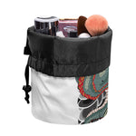 Green Japanese Dragon Tattoo Print Drawstring Makeup Bag