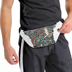 Green Japanese Dragon Tattoo Print Fanny Pack
