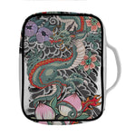 Green Japanese Dragon Tattoo Print Front Pocket Bible Bag