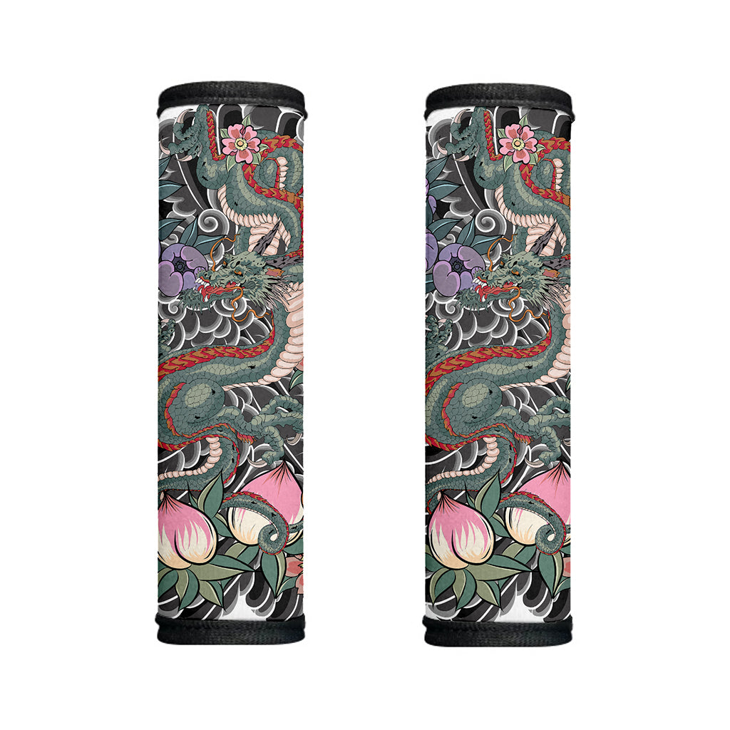 Green Japanese Dragon Tattoo Print Handle Covers