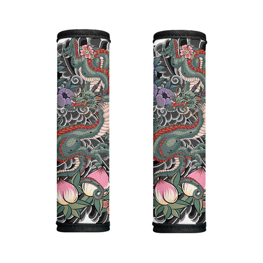 Green Japanese Dragon Tattoo Print Handle Covers