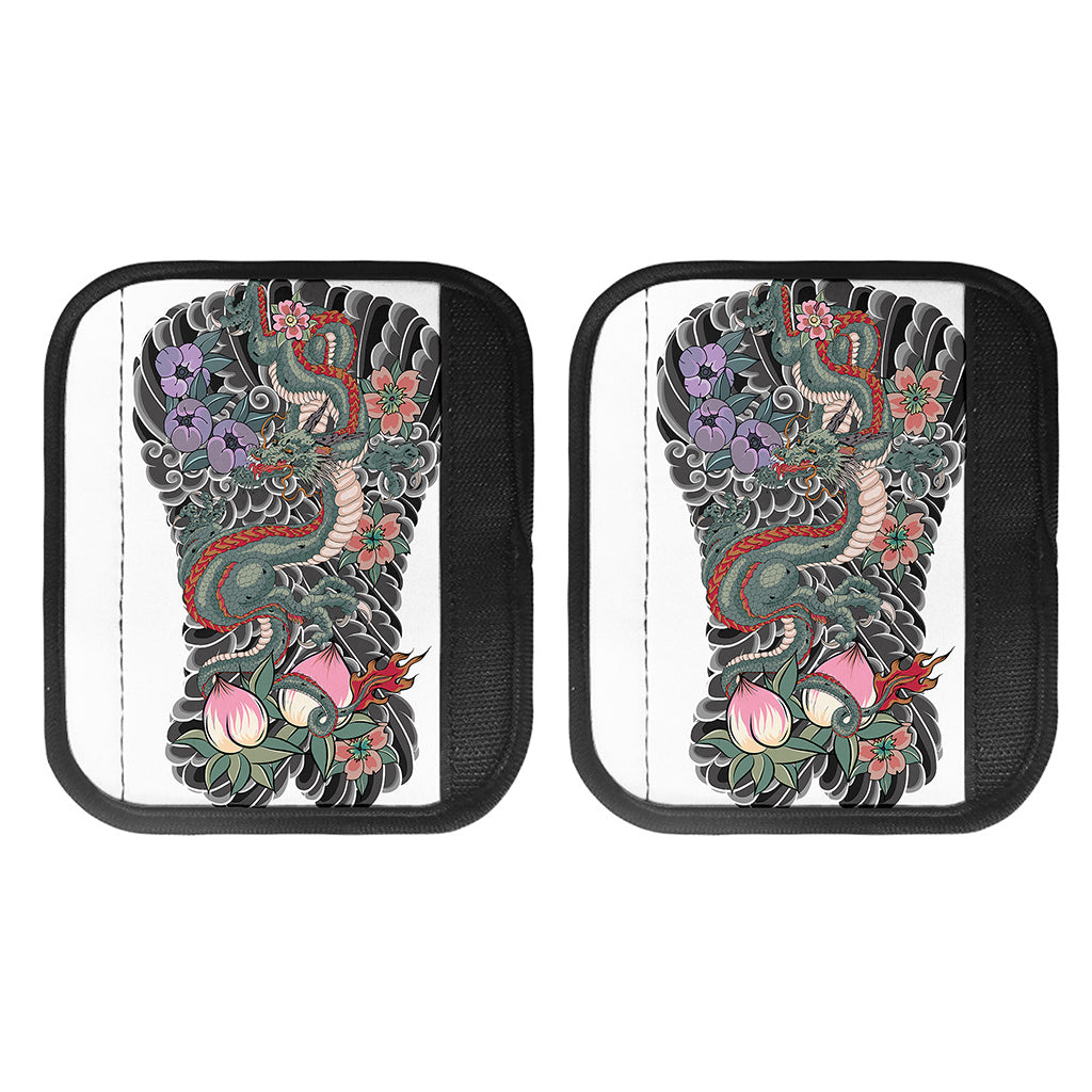 Green Japanese Dragon Tattoo Print Handle Covers