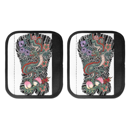 Green Japanese Dragon Tattoo Print Handle Covers