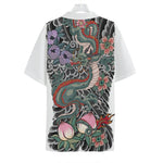 Green Japanese Dragon Tattoo Print Hawaiian Shirt