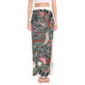 Green Japanese Dragon Tattoo Print High Slit Maxi Skirt
