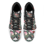 Green Japanese Dragon Tattoo Print High Top Leather Sneakers