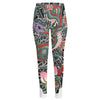 Green Japanese Dragon Tattoo Print High-Waisted Pocket Leggings