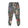 Green Japanese Dragon Tattoo Print Jogger Pants