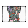 Green Japanese Dragon Tattoo Print Kitchen Mat