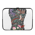 Green Japanese Dragon Tattoo Print Laptop Sleeve