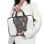 Green Japanese Dragon Tattoo Print Laptop Sleeve With Handle
