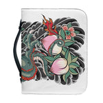 Green Japanese Dragon Tattoo Print Leather Bible Cover
