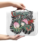 Green Japanese Dragon Tattoo Print Leather Bible Cover