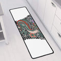 Green Japanese Dragon Tattoo Print Long Kitchen Mat