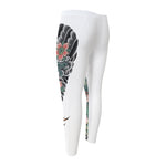 Green Japanese Dragon Tattoo Print Men's Compression Pants