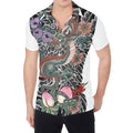 Green Japanese Dragon Tattoo Print Men's Shirt