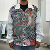 Green Japanese Dragon Tattoo Print Men's Shirt Jacket