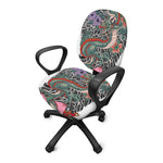 Green Japanese Dragon Tattoo Print Office Chair Cover