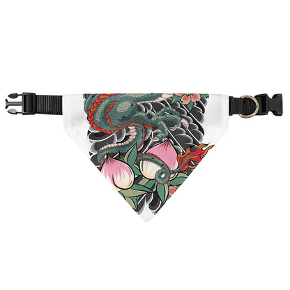Green Japanese Dragon Tattoo Print Over The Collar Dog Bandana