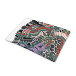 Green Japanese Dragon Tattoo Print Pet Cooling Mat Cover