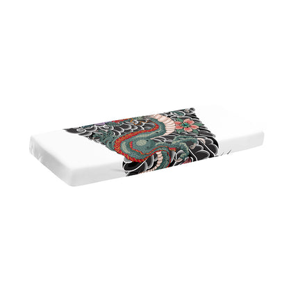 Green Japanese Dragon Tattoo Print Piano Keyboard Cover