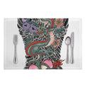 Green Japanese Dragon Tattoo Print Placemat