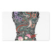 Green Japanese Dragon Tattoo Print Polyester Doormat