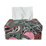 Green Japanese Dragon Tattoo Print Rectangle Tissue Box Cover