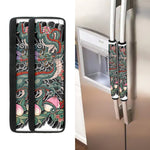 Green Japanese Dragon Tattoo Print Refrigerator Handle Covers