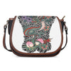 Green Japanese Dragon Tattoo Print Saddle Bag