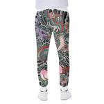 Green Japanese Dragon Tattoo Print Scuba Joggers