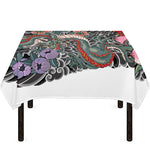 Green Japanese Dragon Tattoo Print Tablecloth