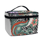 Green Japanese Dragon Tattoo Print Travel Makeup Bag