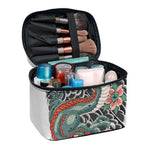 Green Japanese Dragon Tattoo Print Travel Makeup Bag