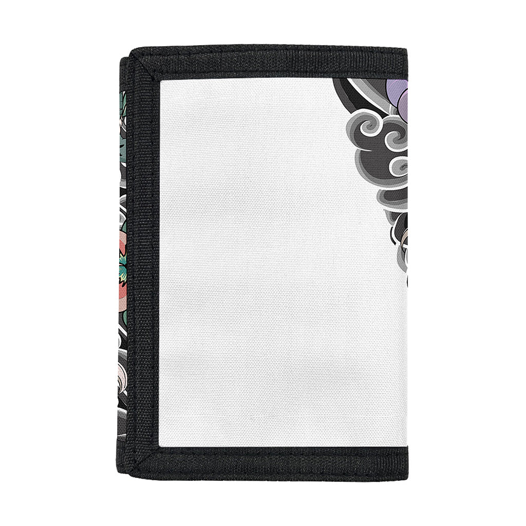 Green Japanese Dragon Tattoo Print Trifold Wallet