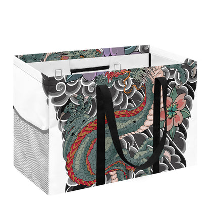 Green Japanese Dragon Tattoo Print Utility Tote Bag