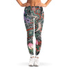 Green Japanese Dragon Tattoo Print Women's Leggings