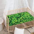 Green Leaf Print Baby Crib Sheet