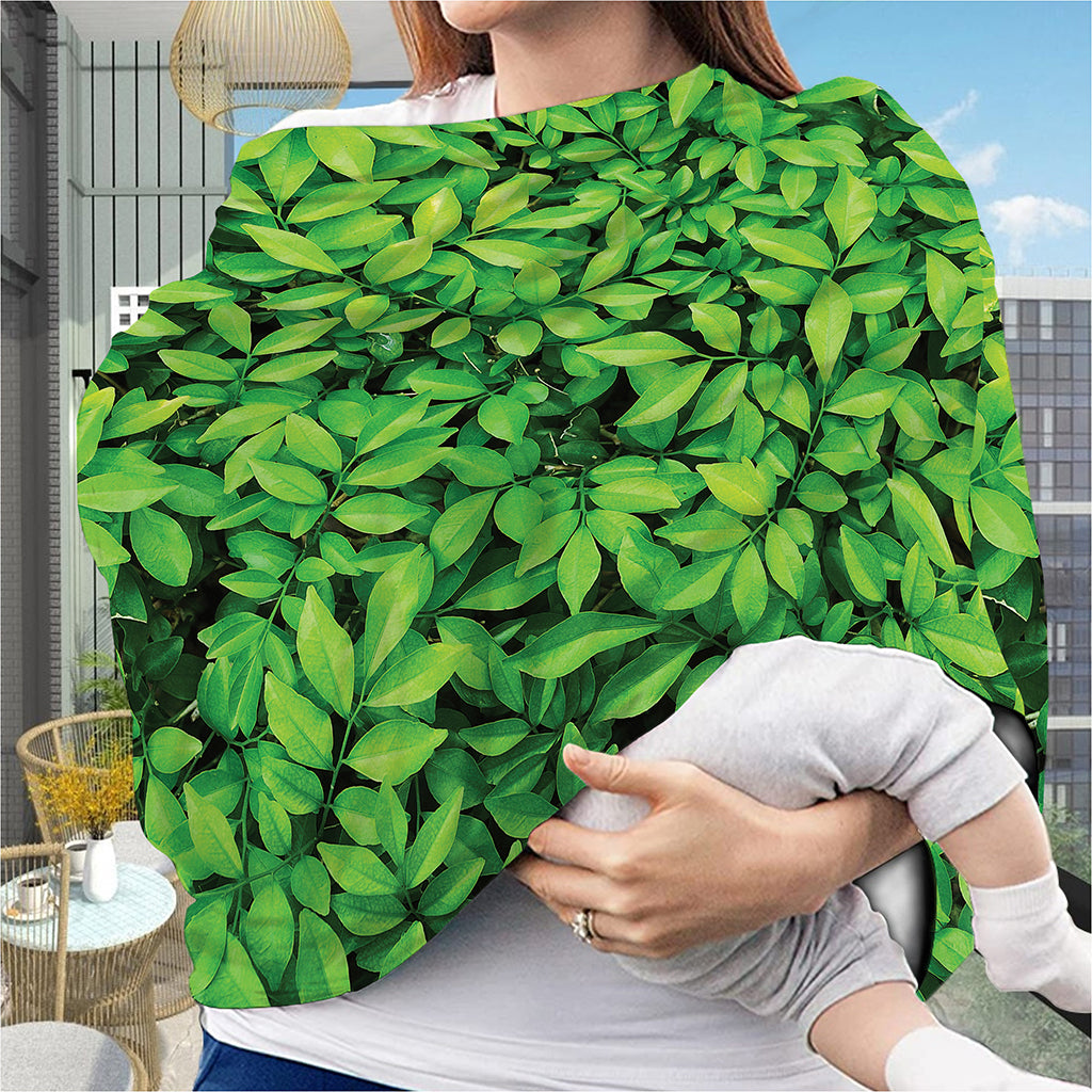 Green Leaf Print Baby Seat Cover