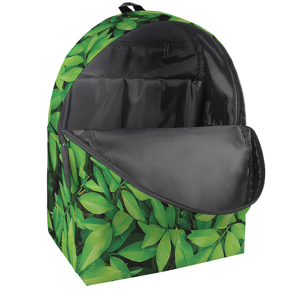 Green Leaf Print Backpack