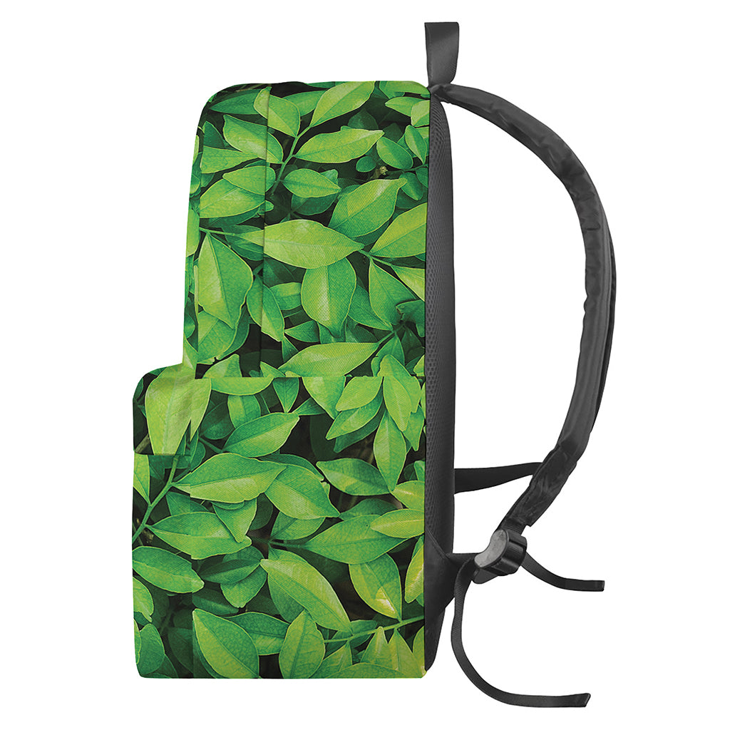 Green Leaf Print Backpack